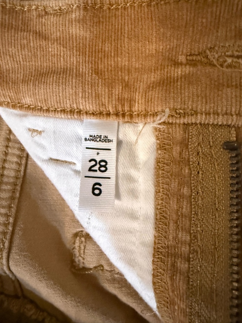Like New LOFT Camel Tan Skinny Corduroys, Size 28/6 - Picture 7 of 9